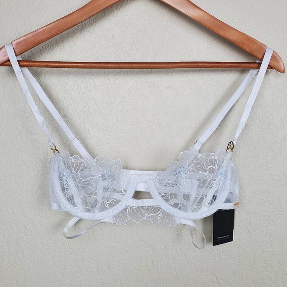 Bluebella Vienna White Blue Lace Floral Embroidery Underwire Bra Style 41214 34B - Picture 3 of 10